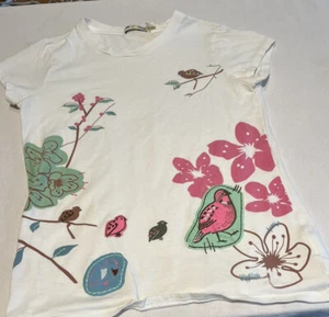 Camiseta Old Navy Niñas Talla Grande Blanca Con Coloridas Flores Pájaros - Imagen 1 de 9