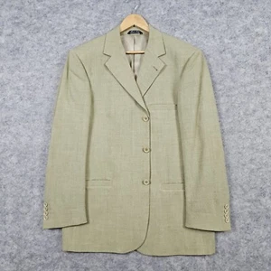 Zanetti Men's Blazer Yellow-Green Size 43R Bozzalla & Lesna Super 100s Wool - Picture 1 of 12