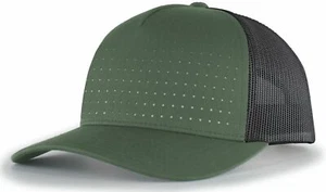 Pacific Headwear 105P Perforated Curved 5-Panel Trucker Snapback Hat - Picture 1 of 10