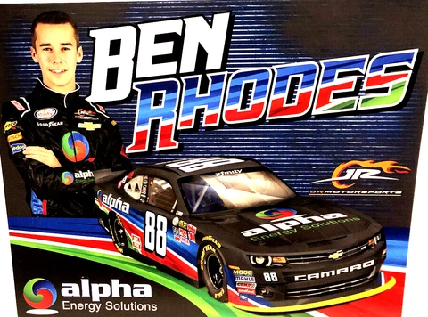 2015 JR MOTORSPORTS ROOKIE BEN RHODES #88 ALPHA CAMARO XFINITY NASCAR POSTCARD Cover