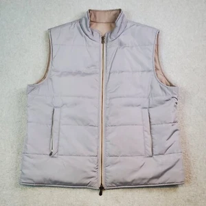 J Hilburn Reversible Vest Softshell Men's Size 48R Gray Beige Full Zip W/Pockets - Picture 1 of 15