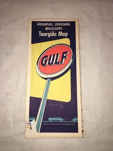Mapa de ruta Gulf Oil Gas Arkansas Louisiana Mississippi - Imagen 1 de 6