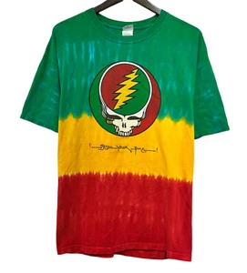 Grateful Dead 2006 Y2K Steal Your Face Herren Colorblock Batik Amboss T-Shirt XL - Bild 1 von 6