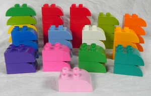 39 Lego Duplo 2x3 Sloped Bricks in 13 Colors + 5 2x4 Double Sloped Bricks - Picture 1 of 6