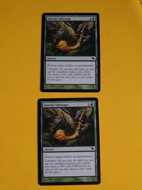 Gleeful Sabotage  x2  Sorcery  Magic the Gathering Card. Shadowmoor as pictures - Image 1 of 4