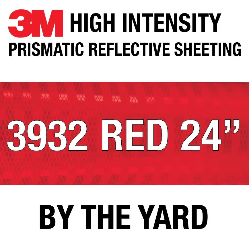 Lámina reflectante prismática de alta intensidad 3M 3932 ROJA 24" pulgadas POR YARDA Foto 1 de 1