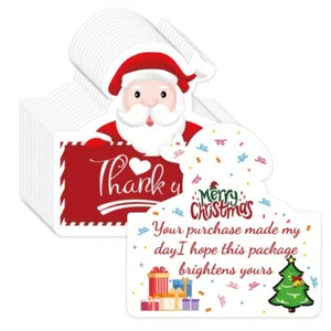 100 piezas NAVIDAD compra hecha día TARJETAS DE AGRADECIMIENTO ILUMINA TU PEQUEÑA EMPRESA - Imagen 1 de 6