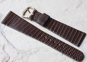 Long scales Genuine Lizard 22mm vintage watch strap flat type 1960/70s old stock - Picture 1 of 3