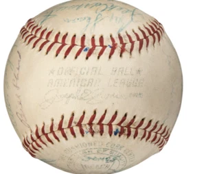 1960 New York Yankees Team Signed Baseball - Picture 1 of 6