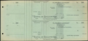 1930 Blank Checks BANK OF HOLLYWOOD Equitable Building Corner Vine LOS ANGELES - Bild 1 von 3