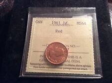 1961 Canada small one cent coin iccs certified MS64 red #xuh407