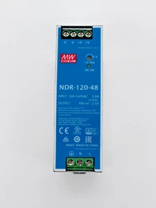 MW MEAN WELL NDR-120-48 120W / 48V DC Power Supply, DIN Rail, PFC. AC/DC Input. - Picture 1 of 9