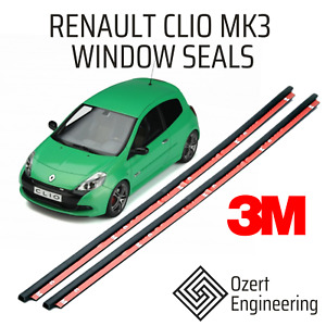 CLIO MK3 Left & Right Rear Quarter Glass Window Seal for Renault Clio 3 Door