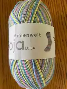 Lana Grossa Meilenweit Soja Luisa Sock yarn color 3422 Pastel Pink, Blue, Yellow - Picture 1 of 5