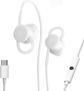 NEUF Véritable Google Pixel USB-C écouteurs filaires intra-auriculaires stéréo casque micro blanc - Photo 1 sur 4