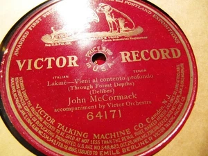 1910 John McCormack IRISH TENOR LAKME Vien nel contento profondo VICTOR 87063 - Picture 1 of 1