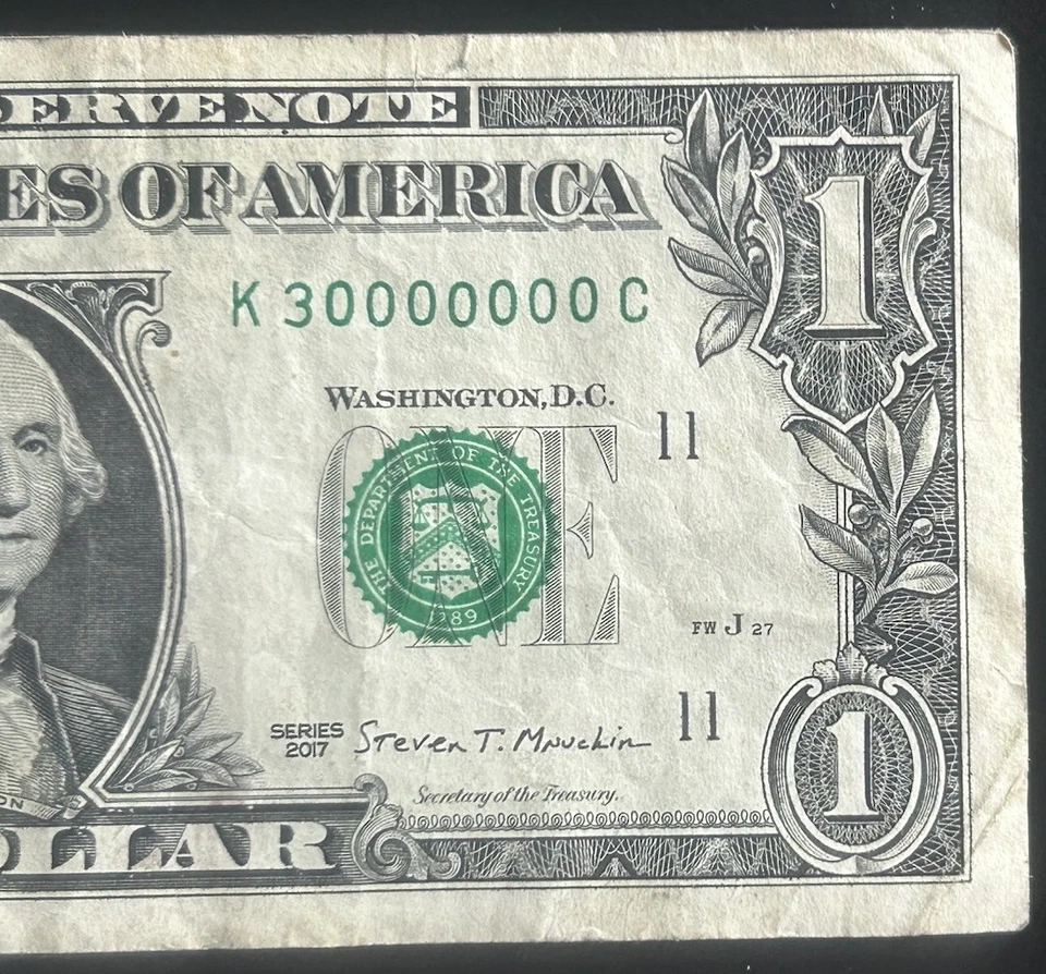 (MULTI MILLIONAIRE!)$1 Very Rare 30 MILLION Note Fancy Serial Number K30000000C - Image 1 of 4