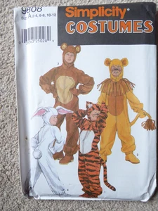 Simplicity 9808 Children's Costume CAT LION BEAR RABBIT  sewing Pattern (b) - Picture 1 of 2
