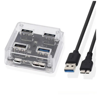 4 Port USB 3.0 2.0 Hub Splitter 5Gbps USB A Slot Docking Station Multiple1995 - Image 1 of 4