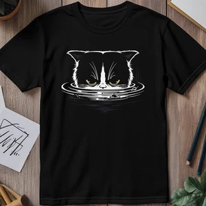 Angry Cat Face T-Shirt Funny Slogan Premium Midweight Tee - Picture 1 of 7