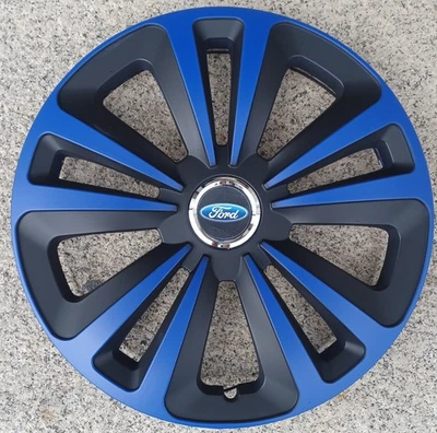 4 Alu-Design Radkappen TERRA RING schwarz/blau 14 Zoll Ford - Bild 1 von 3