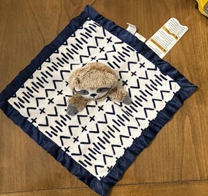 Cloud Island Sloth Security Blanket Lovey Navy Blue Satin Trim Lovie - Picture 1 of 5