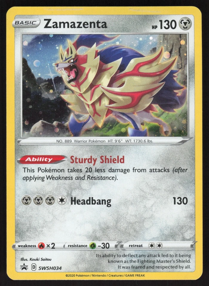 Zamazenta SWSH034 Holo Promo SWSH: Sword & Shield Promo Cards DMG - Image 1 of 2