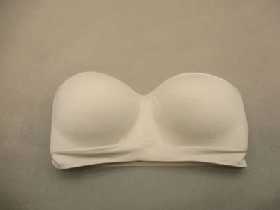 Auden Size L Women Beige Lined Wireless PullOn Strapless Push Up Bandeau Bra 11B - Image 1 of 4