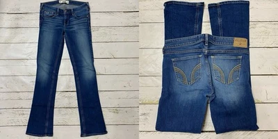 Vintage Y2K Hollister Jeans Women's 7R (28x33) Low Rise Bootcut Flare Dark Wash - Image 1 of 4