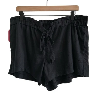 Isabel Maternity Medium Tie Front Linen Blend Pull On Shorts - Image 1 of 4