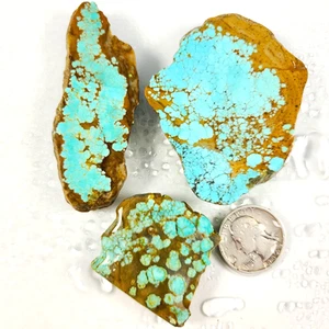 GS933 AAA-grade thick-cut Nevada #8 turquoise rough slabs 80.3 grams - Picture 1 of 9