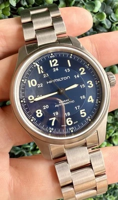 Hamilton Khaki Field 42mm Titanium Bracelet Automatic Blue Dial Watch H70545140 - Image 1 of 4