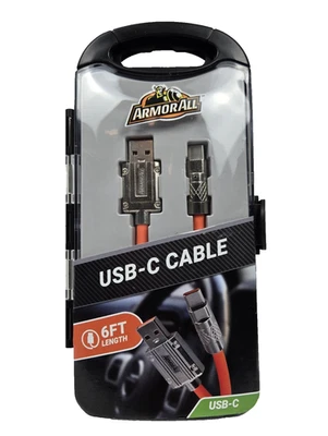 Armor All USB-C Cable Charger New  USB Apple Android All Devices Real Metal - Image 1 of 4