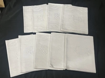 821/   9 ANCIEN TORCHON SERVIETTE DE TABLE  BRODÉ  MONOGRAMME CB  NEUF - Photo 1/4