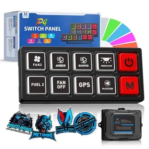 8 Gang Switch Panel, On-Off Circuit Relay System Kit LED Backlit Silicone Button - Picture 1 of 19