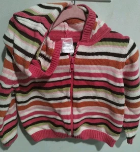 Gymboree Winter Zip Hoodie Pullover Gr. 18-24 Mth Vintage 2005 Baumwolle Streifen  - Bild 1 von 4