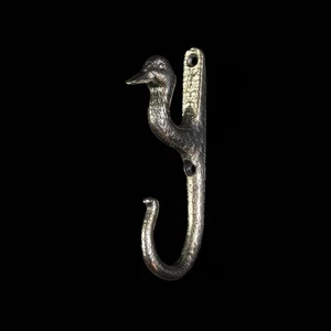 Goose Wall Hook–German Silver Bird Hanger–Rustic Decor for Coats, Towels, Keys - Picture 1 of 11