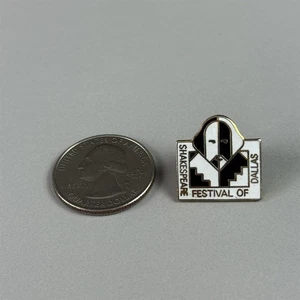 Vtg Shakespeare Festival Of Dallas Black White Enamel Pin Pinback #54038 - Picture 1 of 2
