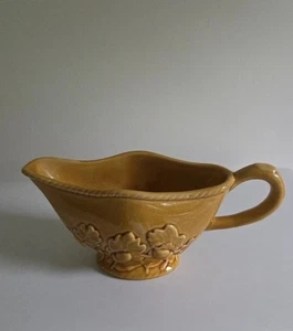 Vintage 2008 Bordallo Pinheiro Pottery "Turkey Yellow" Gravy Boat Portugal EUC - Picture 1 of 4