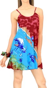 LA LEELA Women's Mini Casual Summer Tank Swing Sun Dresses Cover Up XXL Red_Z9 - Picture 1 of 3
