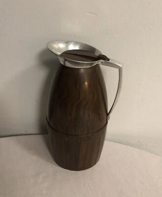 Jarra de vacío marca termo vintage modelo 1542 jarra fría caliente taza madera grano EE. UU. Foto 1 de 4