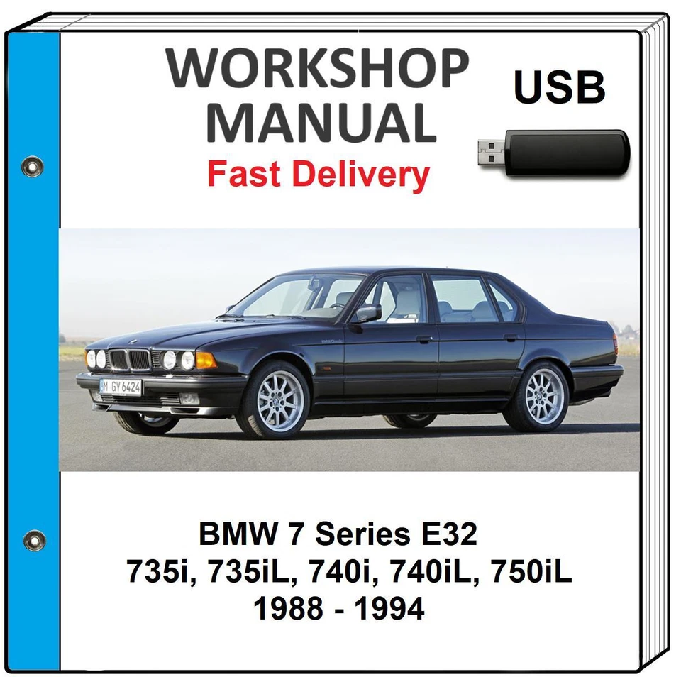 BMW 735i 735iL 740i 740iL 750iL 1988 - 1994 MANUAL TALLER REPARACIÓN SERVICIO USB Foto 1 de 1
