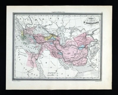 Mapa 1850 Vuillemin Imperio Alejandro Magno Grecia Helenística Oriente Medio Foto 1 de 4