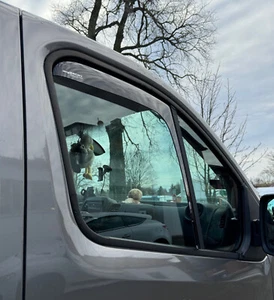 Original ClimAir DÉFLECTEUR VENT DÉFLECTEUR PLUIE noir pour Opel Vivaro B 14-19 ABE - Photo 1/10