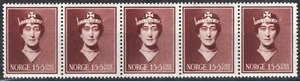 2023 Norway 1939, NK 226, Strip of 5, Queen Maud, MNH, MI 204, SC #B12. - Picture 1 of 1