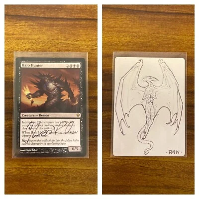 MTG✨Signed HALO HUNTER Artist Proof w/SKETCH✨Zendikar MINT RARE 2009 C. Rahn Art - Image 1 of 4