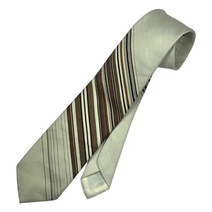 Vintage Retro Wemlon by Wembley Necktie Striped Brown, White, Tan, Cream - Picture 1 of 4