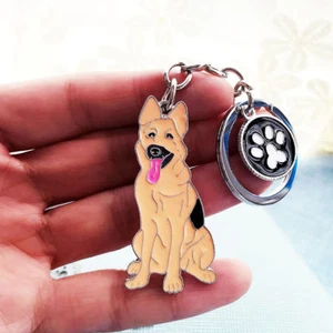 German Shepherd Keychain Dog Puppy Pet Keyring Key Chain Ring Fob Pendant  - Picture 1 of 5