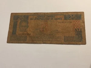 Billet République de Guinée 25 Francs 1985 (85-49) - Picture 1 of 2
