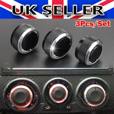3Pcs for VW Polo MK4/MK5 9N 9N3 6R Aluminium Heater Dash Control Knobs Buttons - Image 1 of 4